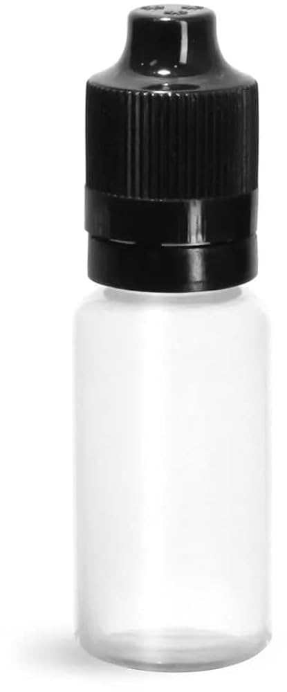 Clear Plastic Empty Dropper Bottles PE 10ml (10 pack)