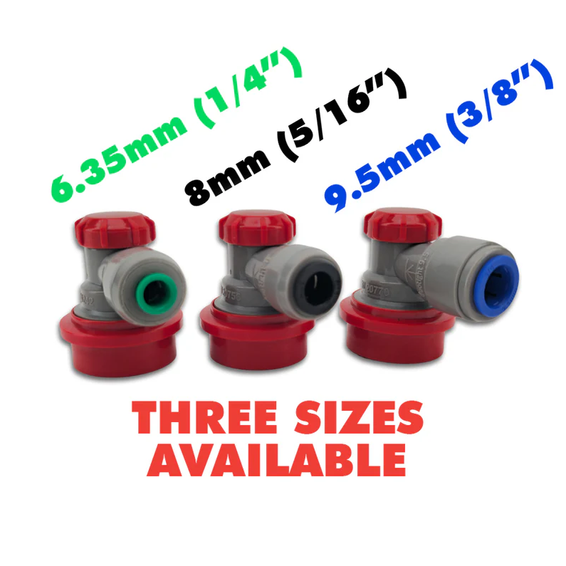 duotight 9.5mm (3.8) x Ball Lock Disconnect - (Grey + Red Gas)