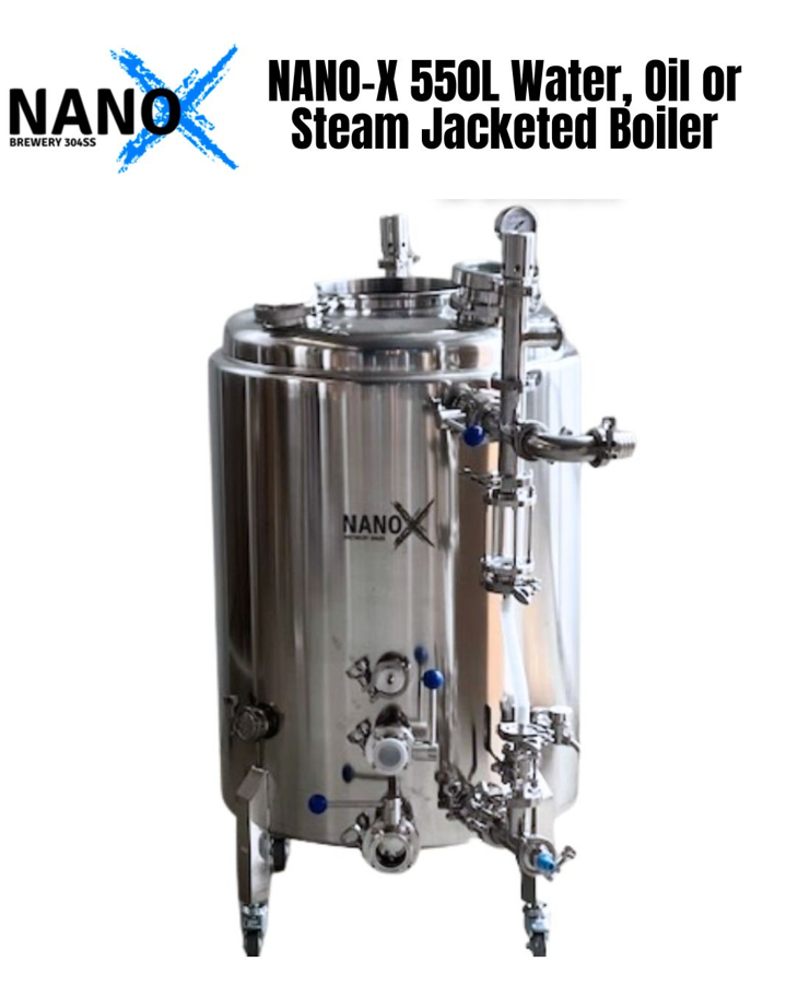 NANO – X 2.0 550L Water, Oil or Steam Jacketed Distilling/Wort Boiler
