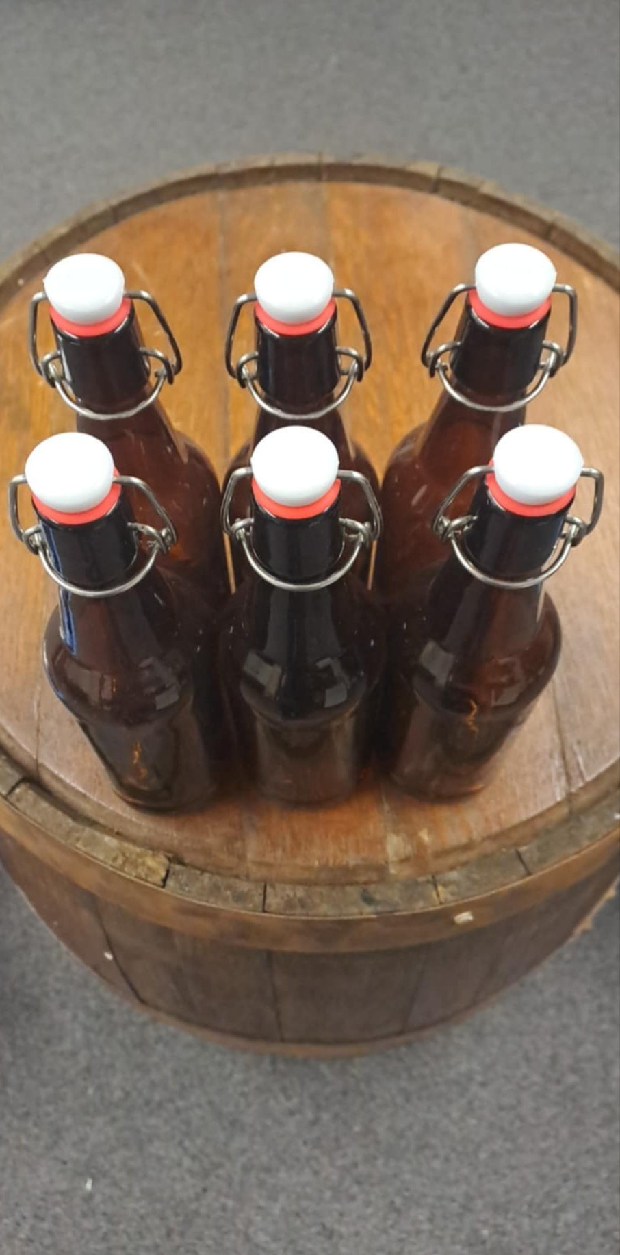 6 Pack Amber Flip Top Bottles