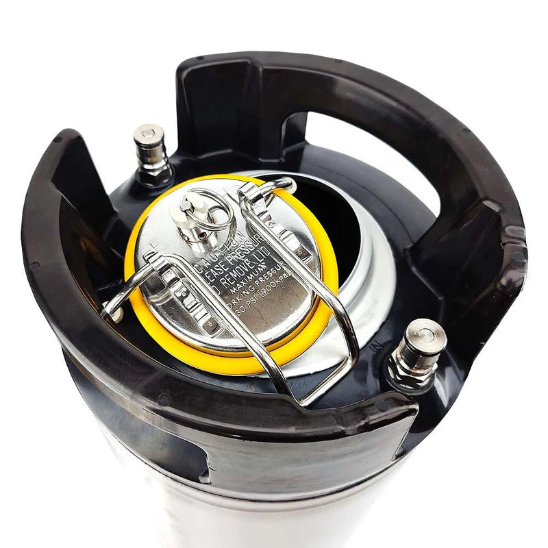 19L Ball Lock Keg with Rubber Base and Handle - NEW - Low2