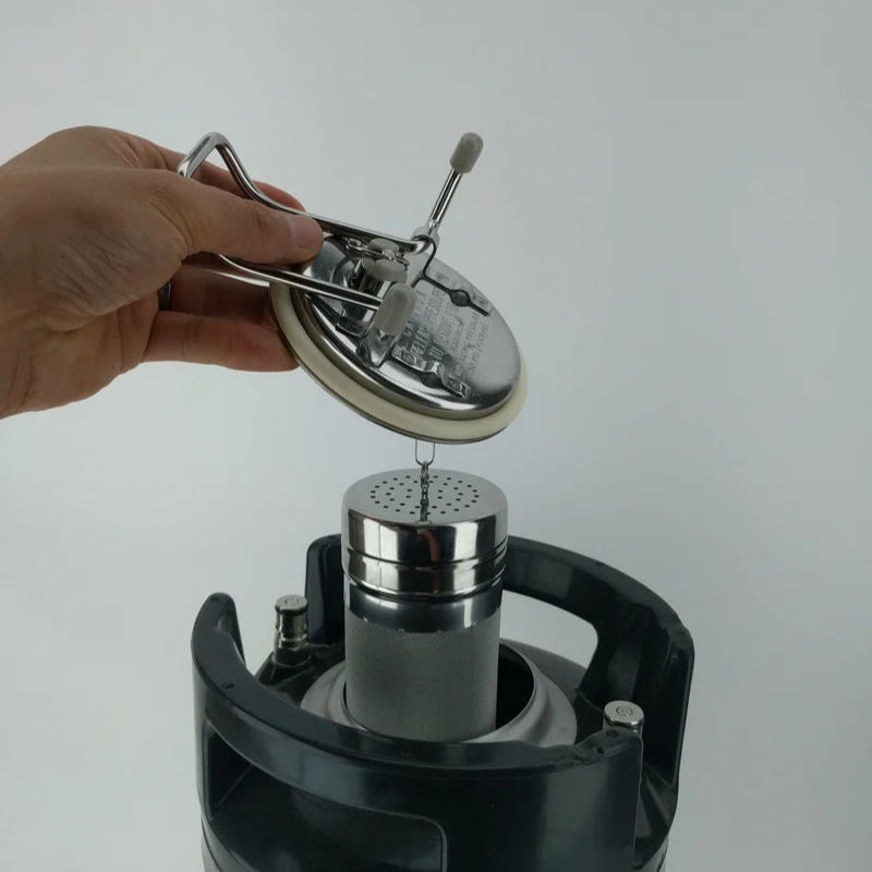 19L Ball Lock Keg with Rubber Base and Handle - NEW - Low2