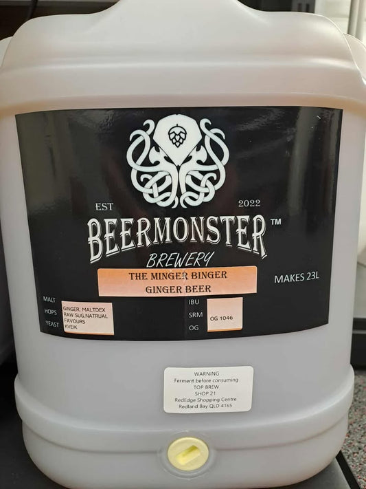 Beermonster “The Minger Binger” Ginger Beer – Fresh Wort Kit (23L)