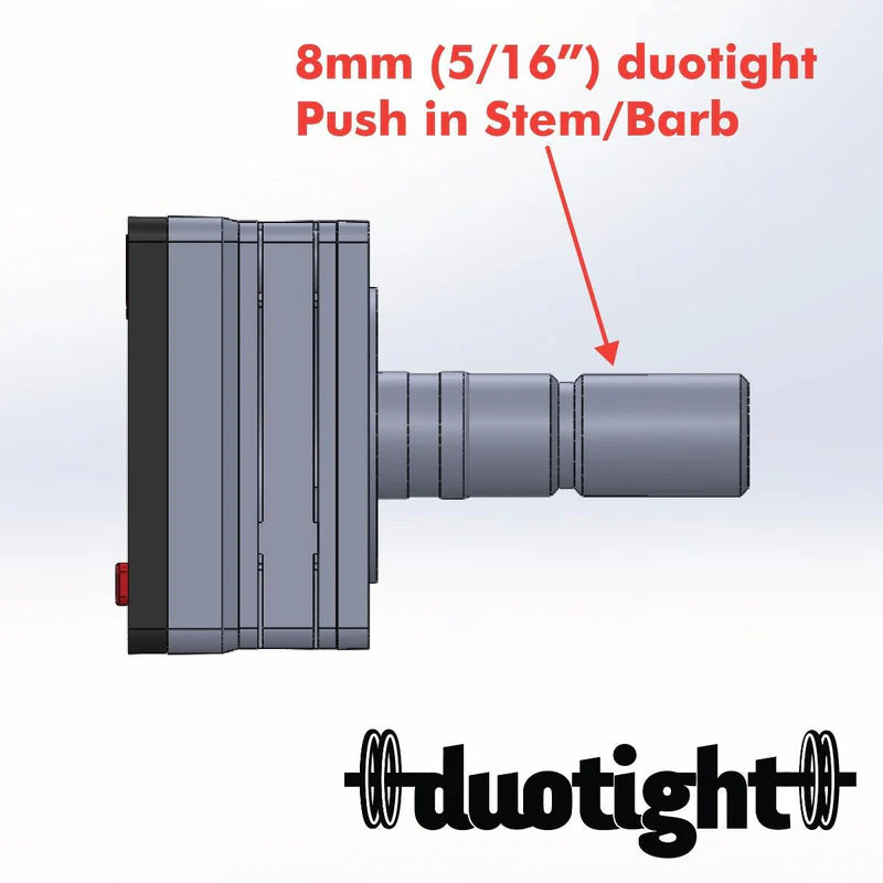 8mm (5/16) Male duotight x Mini Digital Gauge 27mm x 27mm x 8mm - 0-100psi
