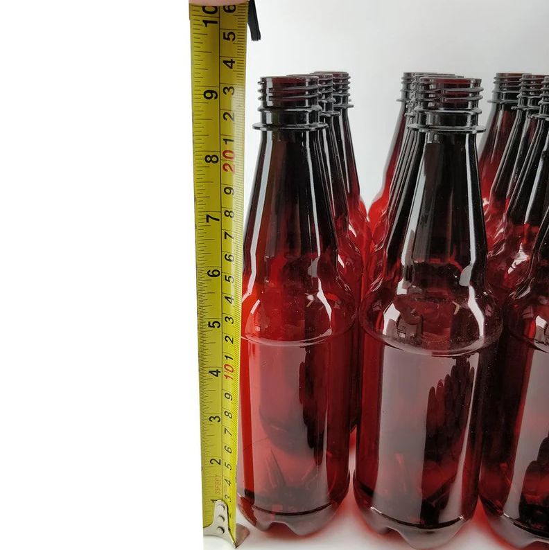 24 Pack 500mL PET Amber Brown Bottles with Screw Caps