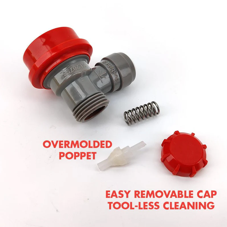 duotight 8mm (5/16) x Ball Lock Disconnect - (Grey + Red Gas)