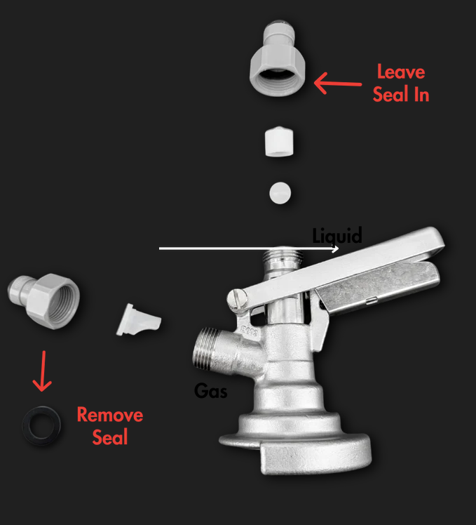 S-Type Keg Coupler All-SS with 8mm duotight Push-Fit & Ball Lock Fittings