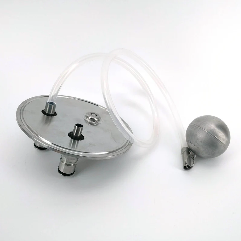 4 Inch TC Kegmenter Lid with Ball Lock Posts, Floating Dip tube and PRV (Red 2.5Bar)