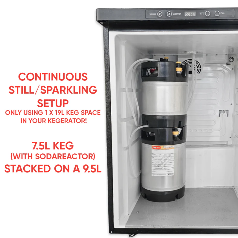 Double Stacker - 7.5L Ball Lock Keg with rubber base and handle