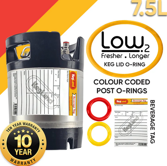 Double Stacker - 7.5L Ball Lock Keg with rubber base and handle