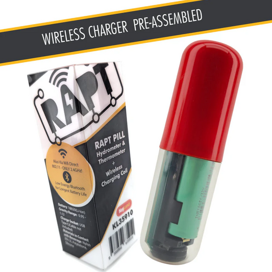 Wireless Charging RAPT Pill Hydrometer & Thermometer (Pre-Assembled, Red Housing)