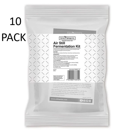 10 Pack Air Still Fermentation Kit Still Spirits Turbo Yeast Clear Carbon