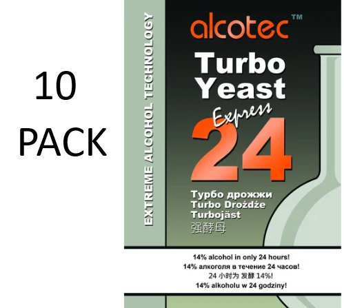 Alcotec Pure 24 Hour Turbo Yeast 10 Pack