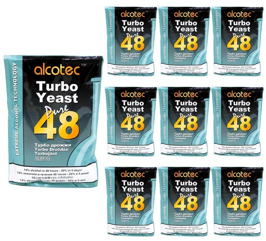 Alcotec Pure 48 Hour Turbo Yeast 10 Pack