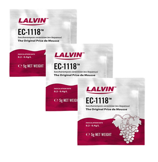 3 Pack Lalvin EC-1118 Wine Yeast 5g