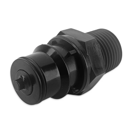 JoinTech Male Connector with Auto Shut Off x 1/2 Inch BSPT Male