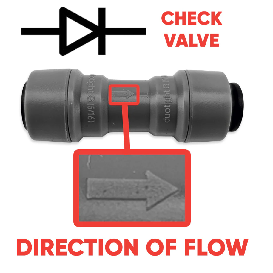 duotight - 8mm (5/16”) Female x 8mm (5/16”) Female One Way Check Valve (Gas)