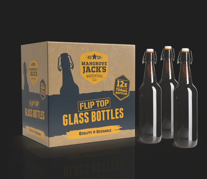 Mangrove Jack's Amber Flip Top Bottle 750ml - Case 12