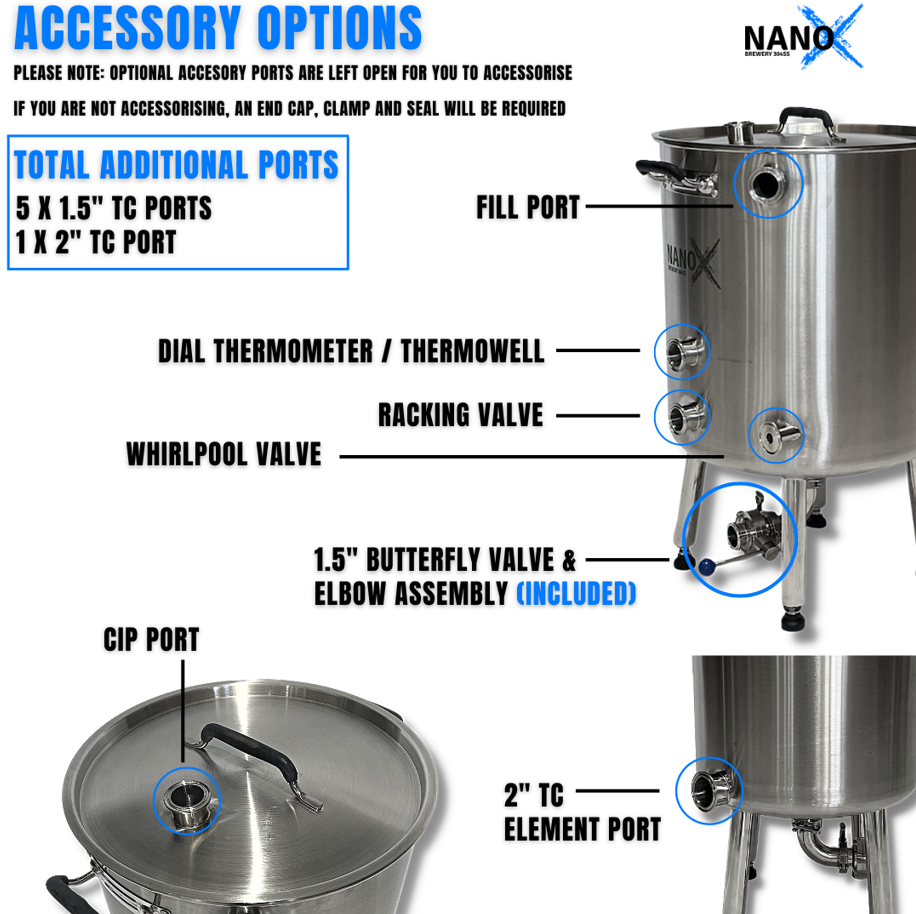 NANO-X 50L Dished Brew Kettle