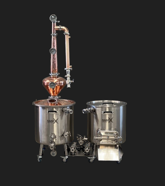 NANO-X 100L Dished Vessel 2V & 4″ Pot Still