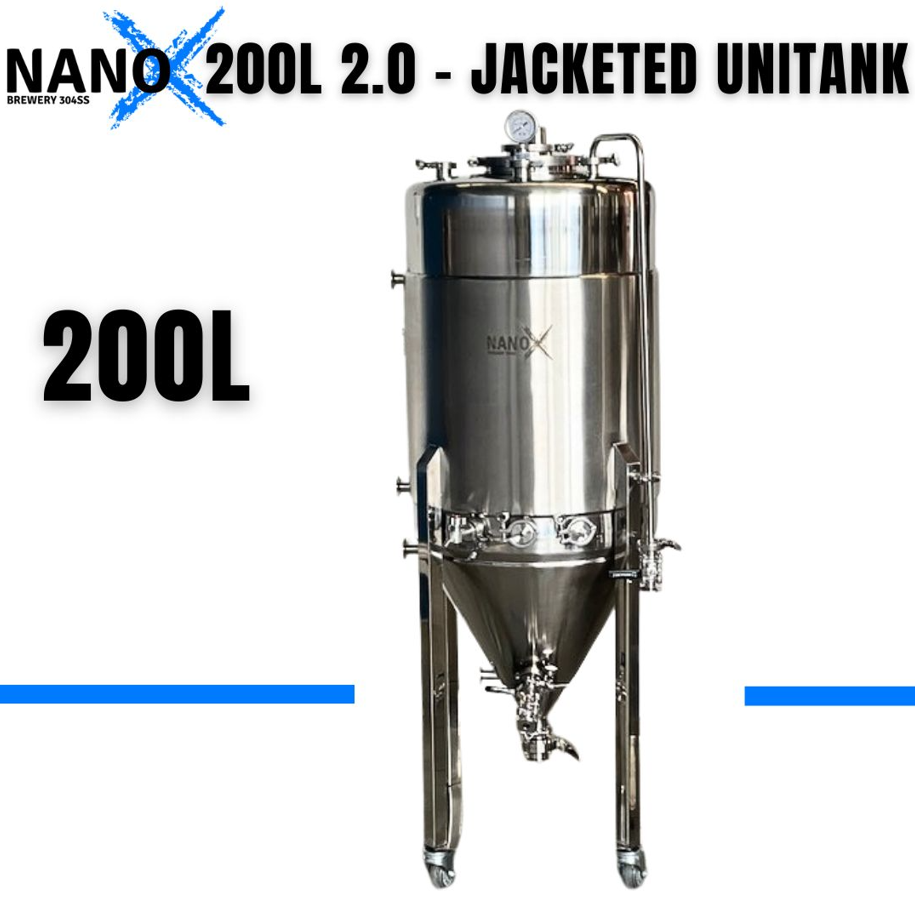 NANO-X 200L 2.0 Jacketed Unitank – Now Comes with 2″ Element Port