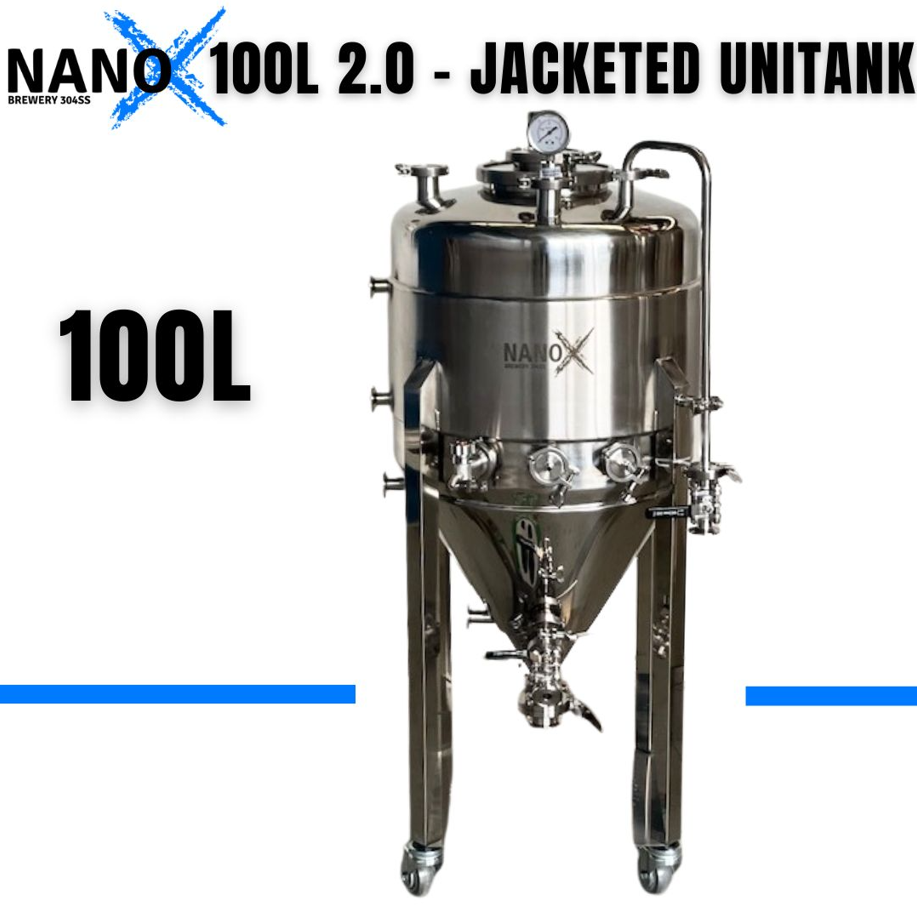 NANO-X 100L 2.0 Jacketed Unitank – Now comes with 2″ element port