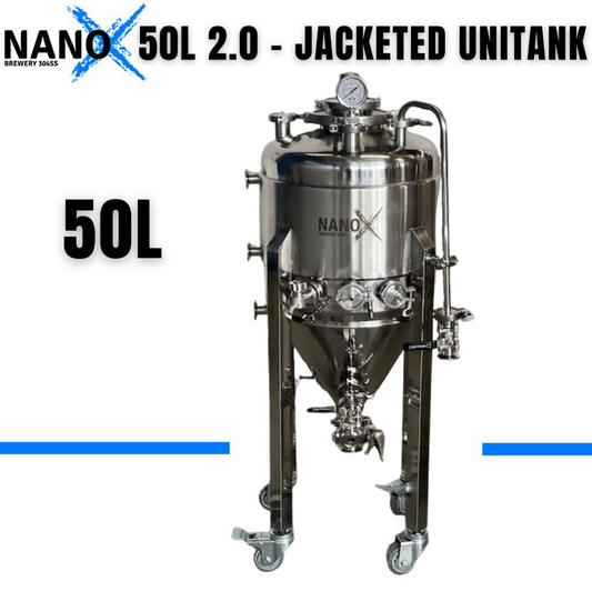 NANO-X 50L 2.0 Jacketed Unitank – Now comes with 2″ element port