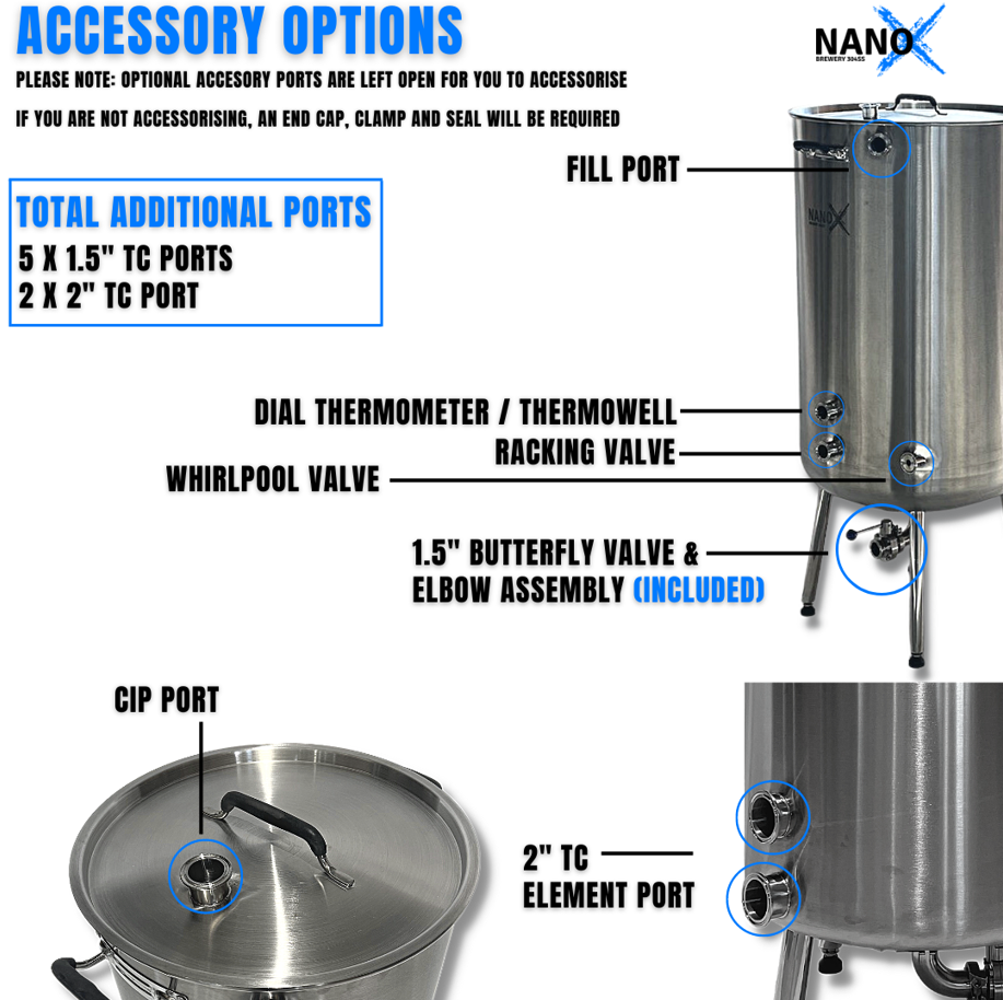 NANO – X 200L Dished Boiler Kettle with 99.9% Copper Domed Lid