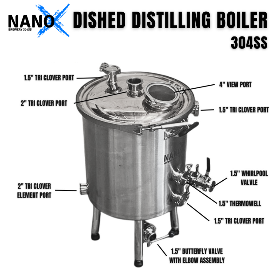 NANO-X 50L Dished 304SS Top Boiler