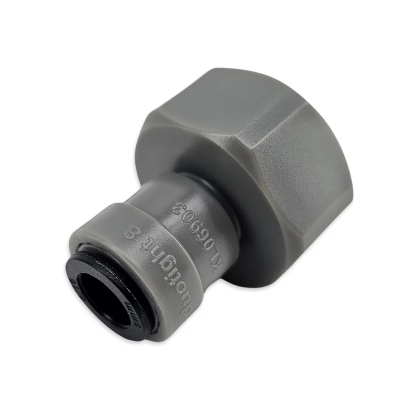 duotight - 8mm (5/16”) Female x 5/8” Female Thread (suits Keg Couplers and Tap Shanks)