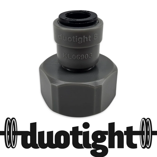 duotight - 8mm (5/16”) Female x 5/8” Female Thread (suits Keg Couplers and Tap Shanks)