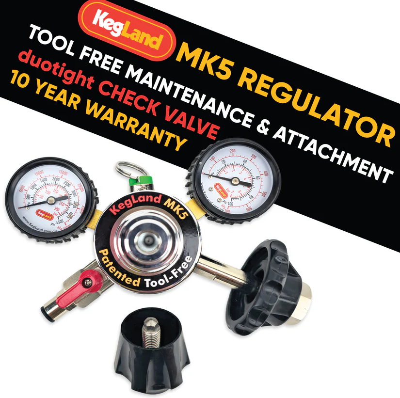 Type 30 - MK5 CO2 Regulator - Tool-Free - Dual Gauge (4.5bar PRV & 65psi Gauge)