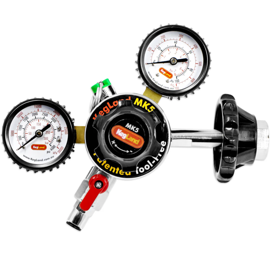 Type 30 - MK5 CO2 Regulator - Tool-Free - Dual Gauge (4.5bar PRV & 65psi Gauge)