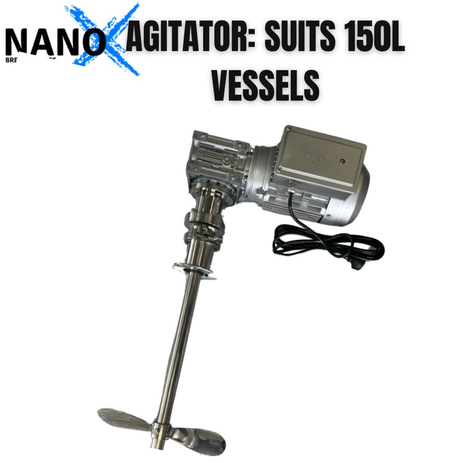 NANO-X Mash Tun, Brew Kettle or Jacketed Boiler Agitator: Suits150L vessels – 240v, 10ampSingle Phase