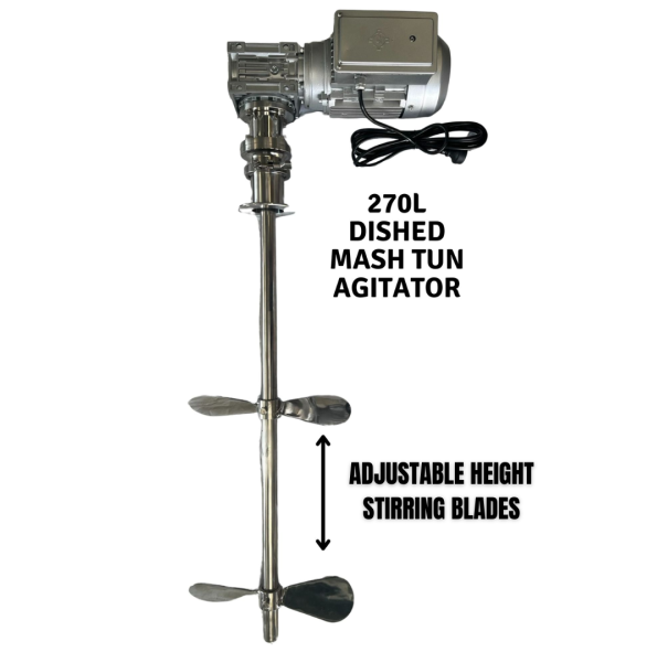 NANO-X Mash Tun, Brew Kettle or Jacketed Boiler Agitator: Suits 200L to 450L vessels – 240v Single Phase