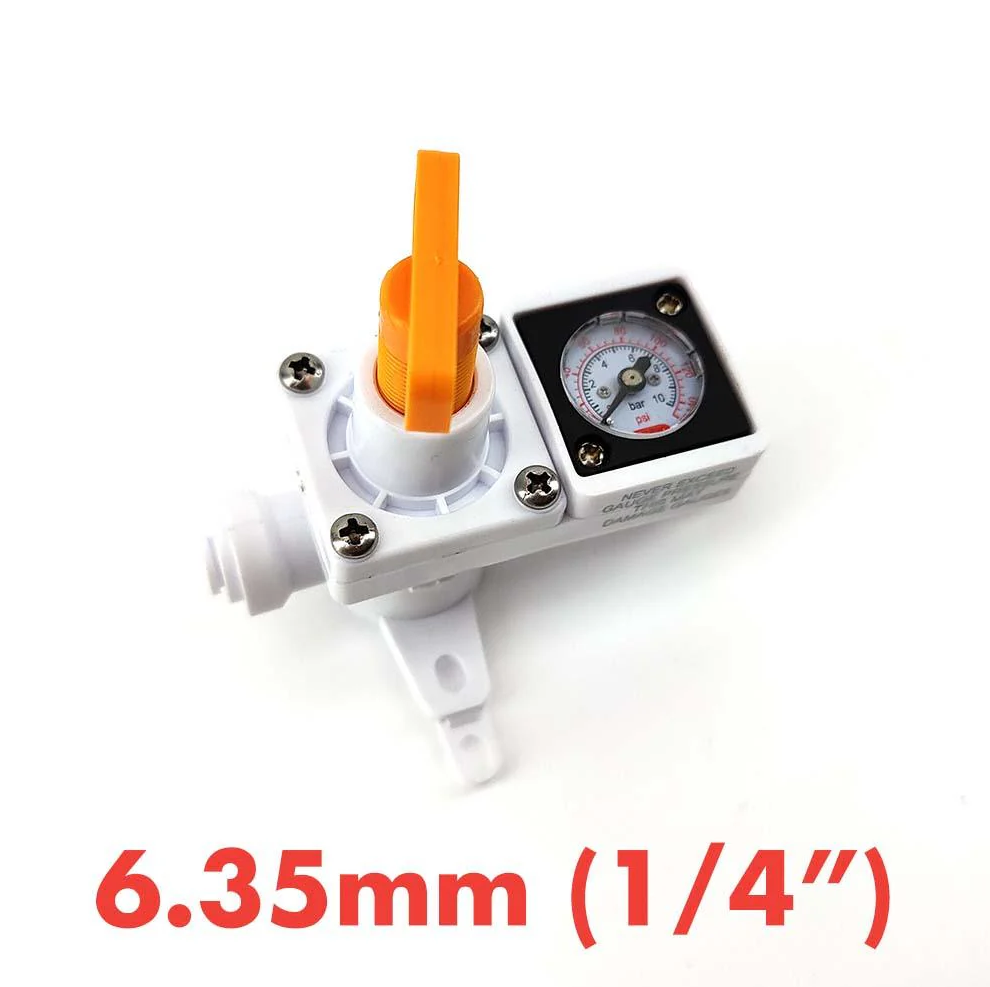 6.35mm duotight - Inline Regulator with integrated gauge 0-150psi (1/4')