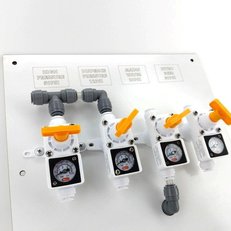 8mm duotight - Inline Regulator with integrated gauge (white) 0-60psi
