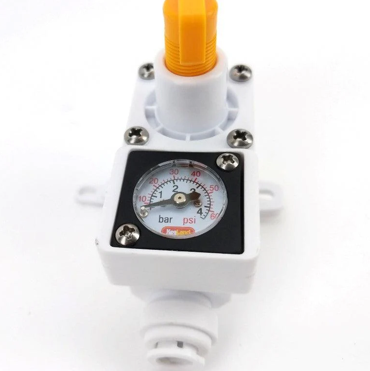 8mm duotight - Inline Regulator with integrated gauge (white) 0-60psi