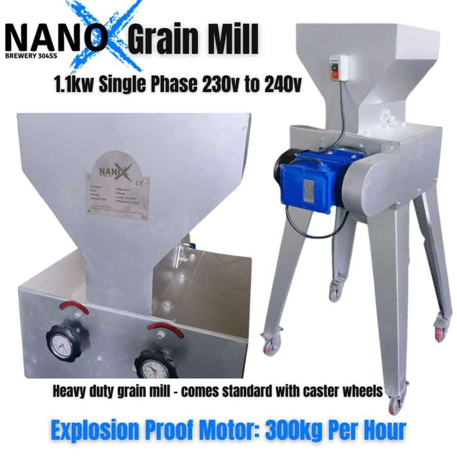 NANO-X Grain Mill – 1.1kw – Single Phase – Explosion Proof Motor