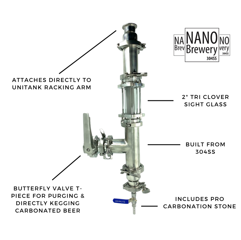 Professional Inline Carbonation / Oxygenation Housing & Stone: 1.5″ Tri Clover Connection
