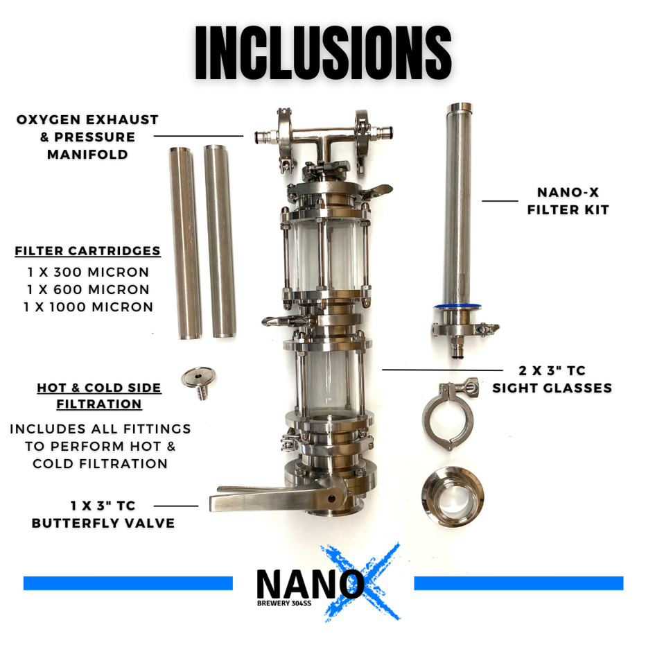 NANO-X 3″ Hop Injector / Hot Side Filter / Cold Side Filter