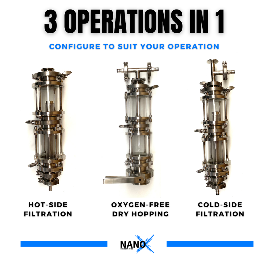 NANO-X 3″ Hop Injector / Hot Side Filter / Cold Side Filter