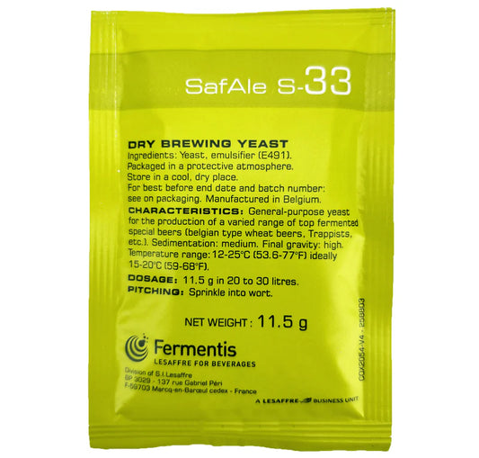 SafAle S-33 Yeast - 11.5g packets