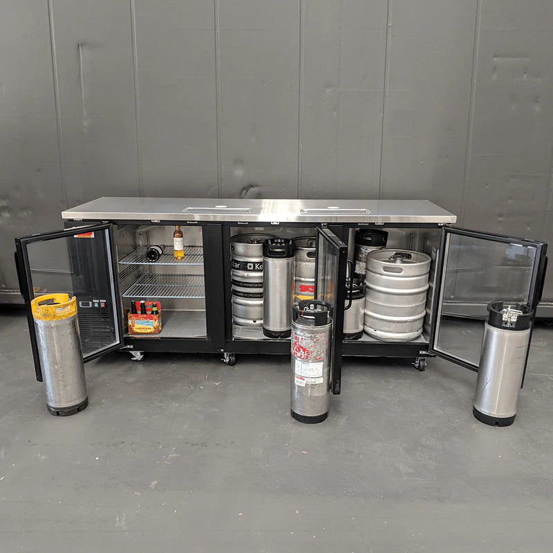 Grand Deluxe 3: The Ultimate Commercial-Grade Three Door Kegerator - Black