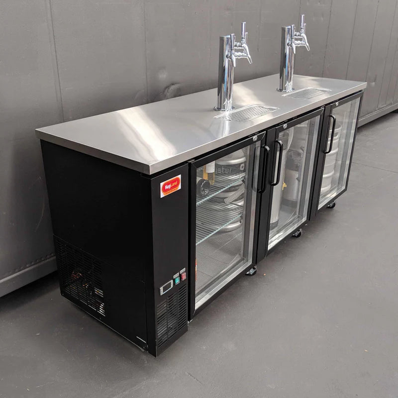 Grand Deluxe 3: The Ultimate Commercial-Grade Three Door Kegerator - Black