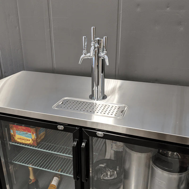 Grand Deluxe 3 Black - Two Glass Door Kegerator