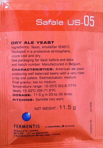 SafAle US-05 Yeast - 11.5g packets